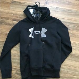 Under armour black, white and grey hoodie.